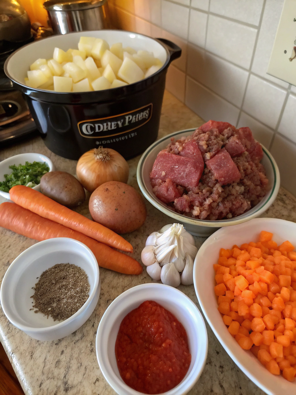 Crockpot Ground Beef Ingredients