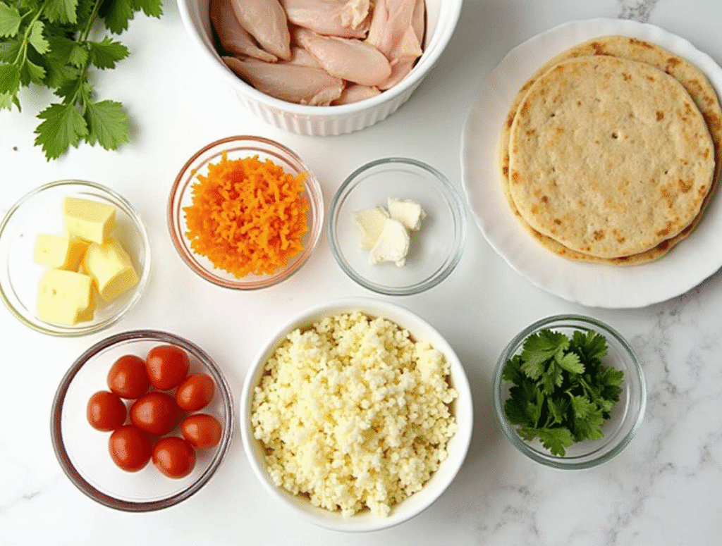 Cheesy Garlic Chicken Wraps