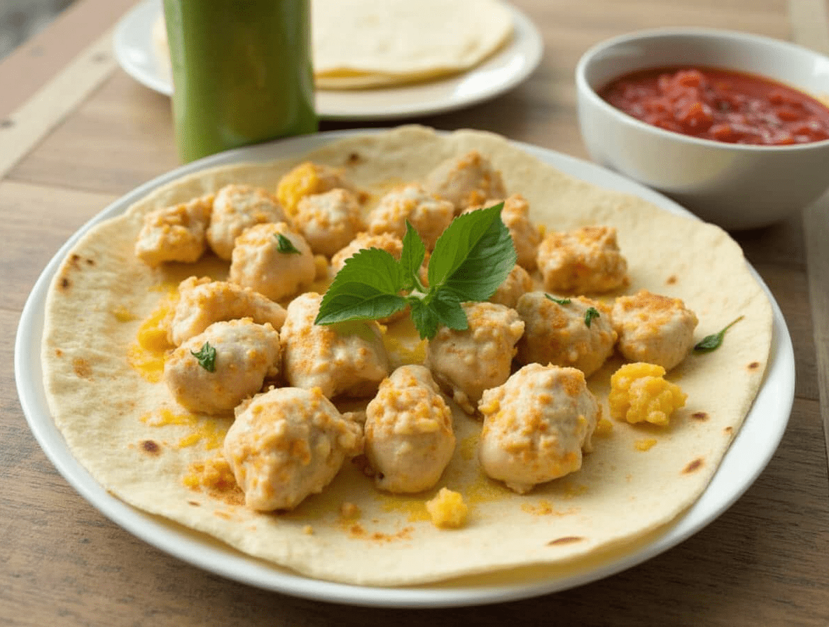Cheesy Garlic Chicken Wraps