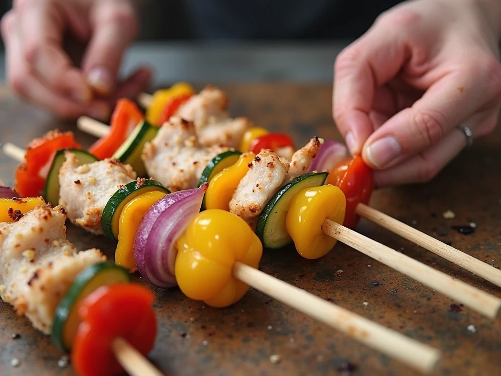 Honey Sriracha Chicken Skewers step 2